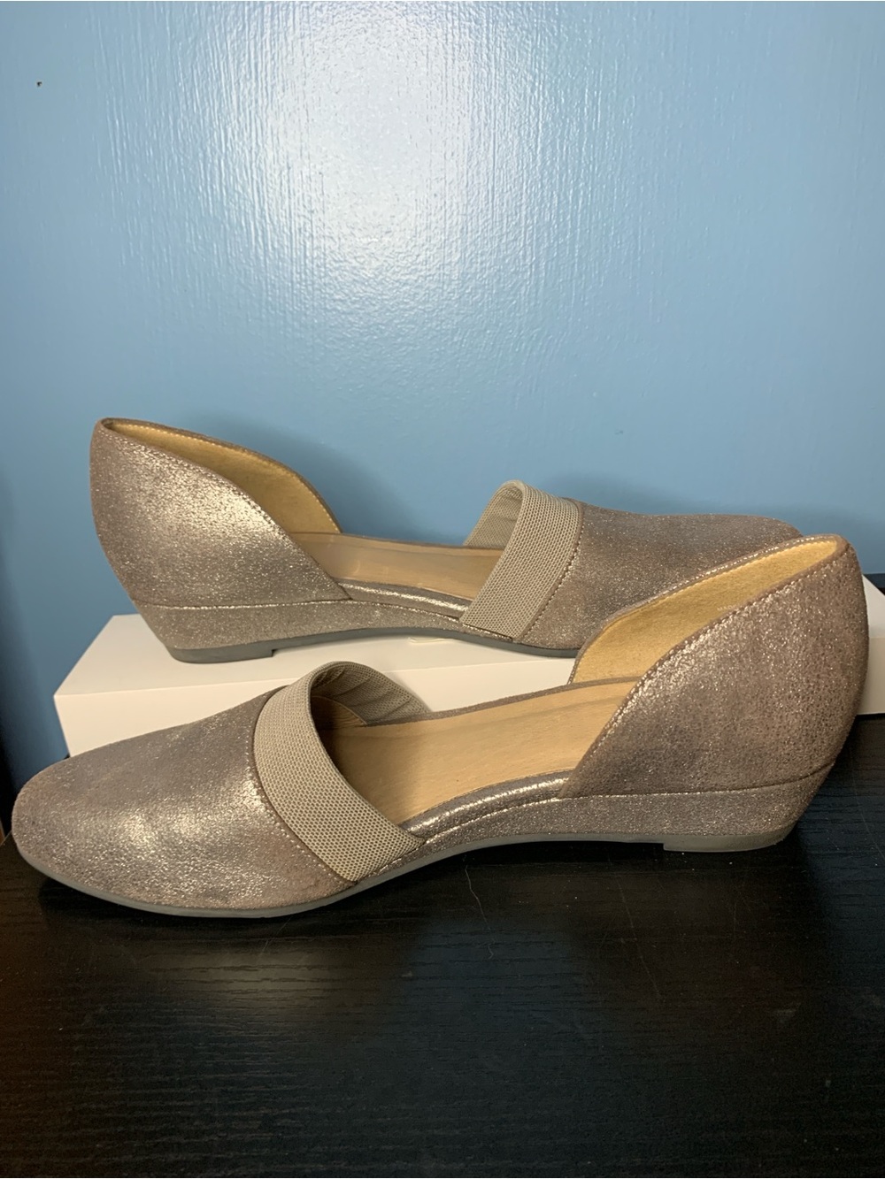 Eileen Fisher Metallic Taupe D'Orsay Flats